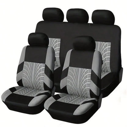 Full-Coverage, Stylish 5-Seater Car Seat Covers With Detailed Tire Tracking. Compatible With Most 5-Seater Models On The Market. Breathable Fabric.