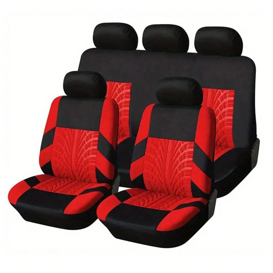 Full-Coverage, Stylish 5-Seater Car Seat Covers With Detailed Tire Tracking. Compatible With Most 5-Seater Models On The Market. Breathable Fabric.