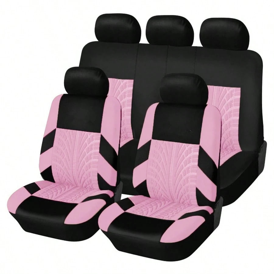 Full-Coverage, Stylish 5-Seater Car Seat Covers With Detailed Tire Tracking. Compatible With Most 5-Seater Models On The Market. Breathable Fabric.