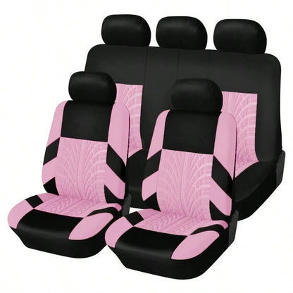 Full-Coverage, Stylish 5-Seater Car Seat Covers With Detailed Tire Tracking. Compatible With Most 5-Seater Models On The Market. Breathable Fabric.