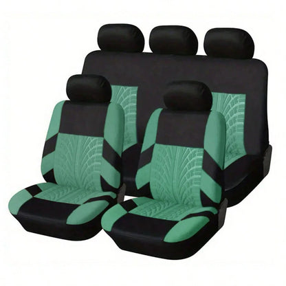 Full-Coverage, Stylish 5-Seater Car Seat Covers With Detailed Tire Tracking. Compatible With Most 5-Seater Models On The Market. Breathable Fabric.