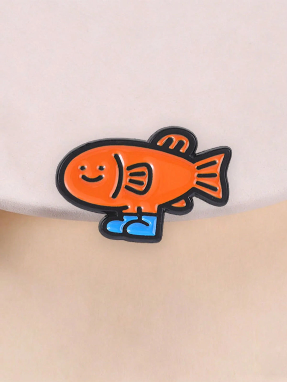 Funny Fish With Shoes Enamel Pin, Cute Cartoon Brooch, Unique Accessory For Clothing & Bags, Perfect Gift Idea