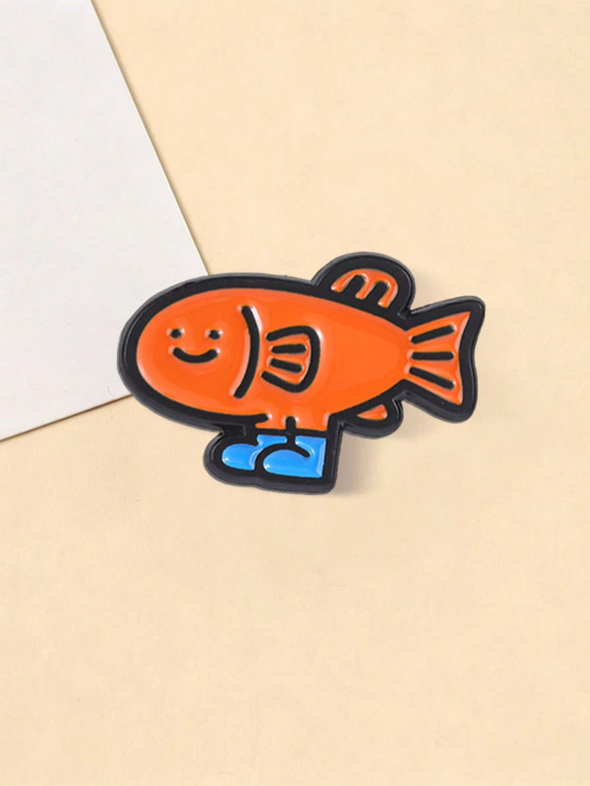 Funny Fish With Shoes Enamel Pin, Cute Cartoon Brooch, Unique Accessory For Clothing & Bags, Perfect Gift Idea