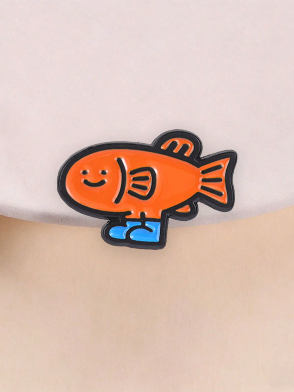 Funny Fish With Shoes Enamel Pin, Cute Cartoon Brooch, Unique Accessory For Clothing & Bags, Perfect Gift Idea