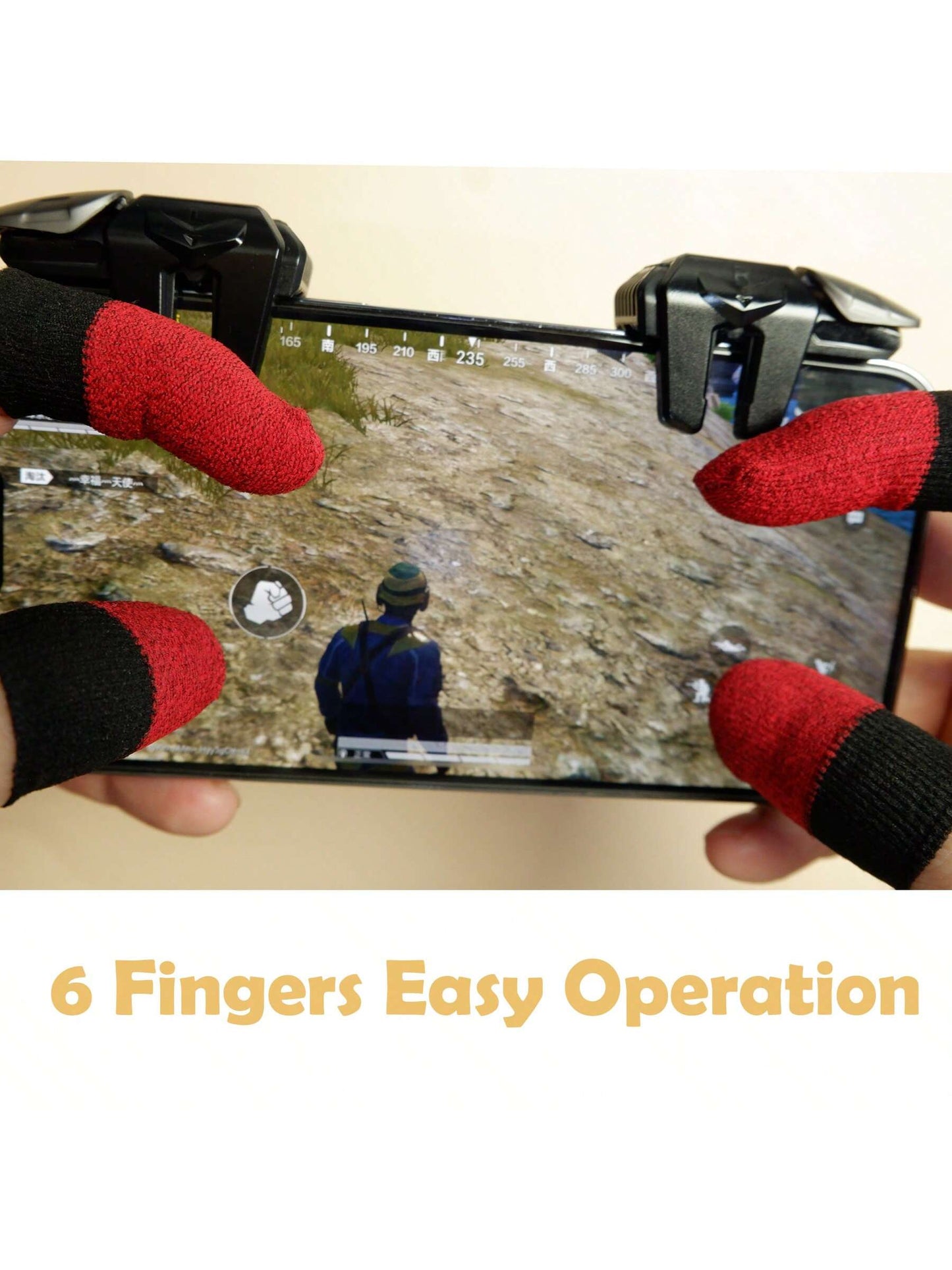 Game Controller Mobile Game Triggers For P UBG/Knives Out/COD/Rules Of Survival Double Click With 4 Fiber Sensitive Finger Gloves For All IPhone, IPad,Android Phone,And Most Smartphone Gifts For Famil