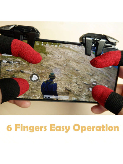 Game Controller Mobile Game Triggers For P UBG/Knives Out/COD/Rules Of Survival Double Click With 4 Fiber Sensitive Finger Gloves For All IPhone, IPad,Android Phone,And Most Smartphone Gifts For Famil