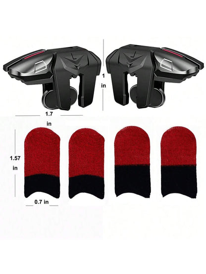 Game Controller Mobile Game Triggers For P UBG/Knives Out/COD/Rules Of Survival Double Click With 4 Fiber Sensitive Finger Gloves For All IPhone, IPad,Android Phone,And Most Smartphone Gifts For Famil