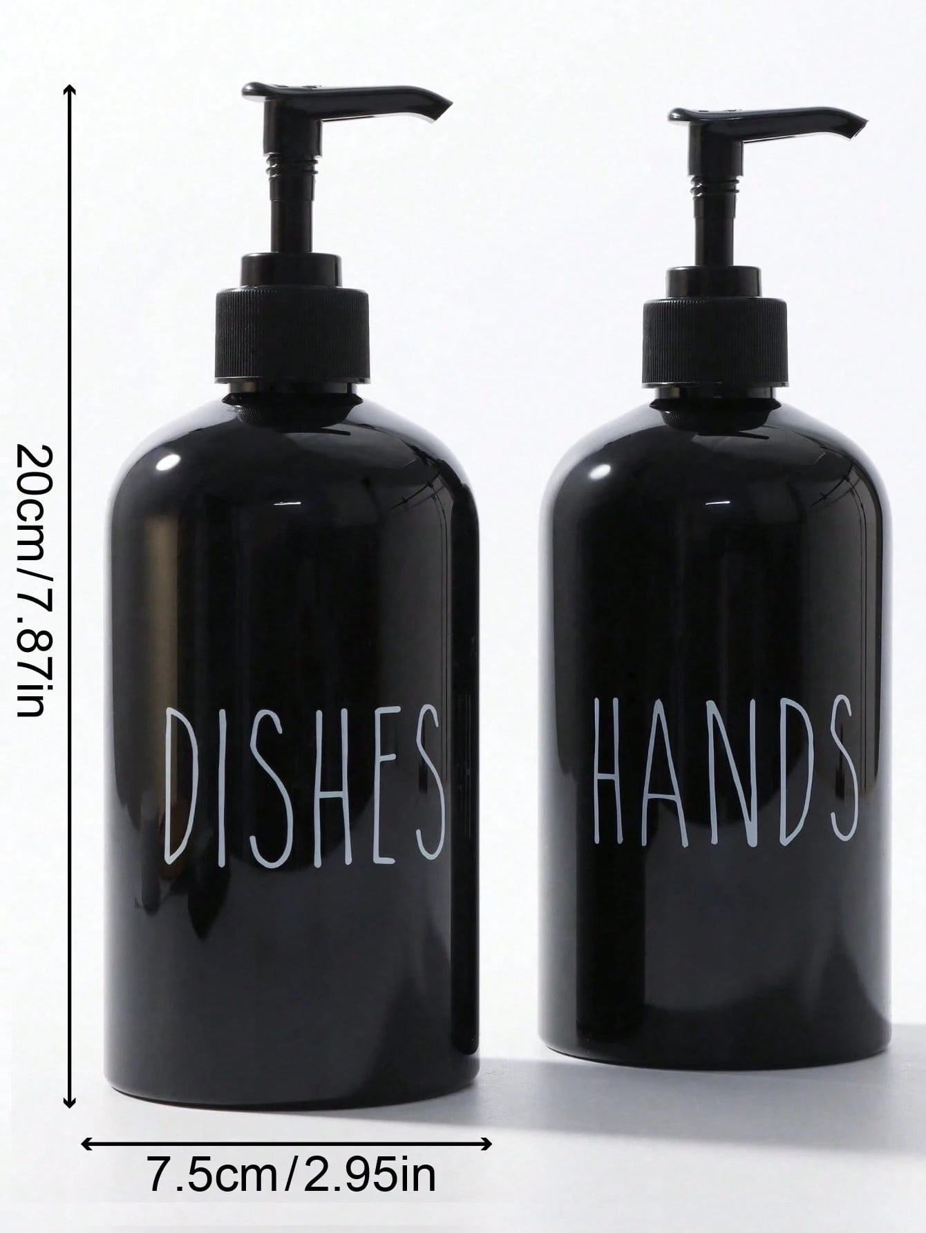 GAONLY 2 Pieces Liquid Hand Soap And Dish Soap Set- Kitchen Soap Dispenser Set With Tray- Bamboo Soap Dispenser For Kitchen Sink- Boho Kitchen Decor, Modern Decor (Black/White) Home Bathroom Decor