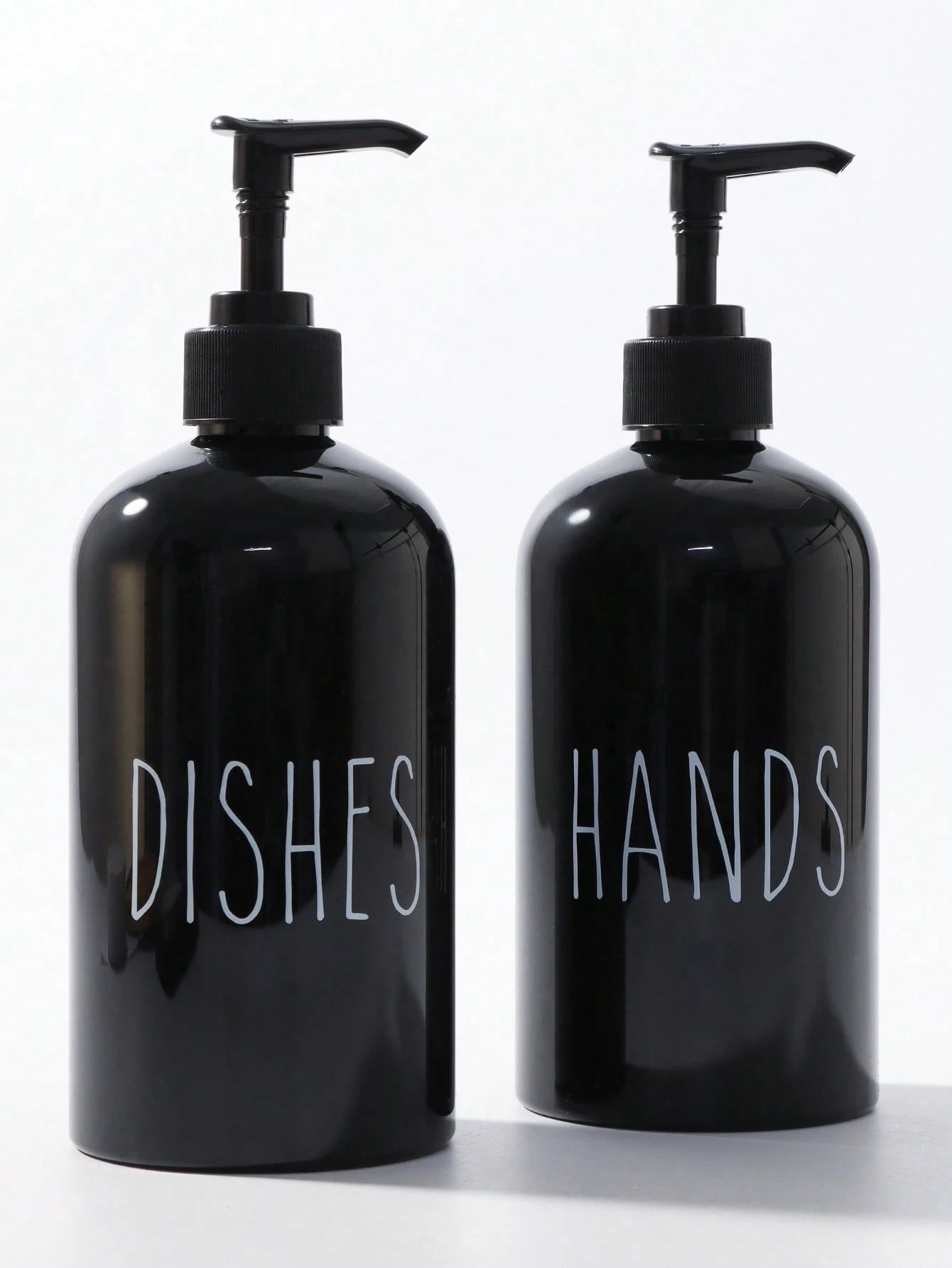 GAONLY 2 Pieces Liquid Hand Soap And Dish Soap Set- Kitchen Soap Dispenser Set With Tray- Bamboo Soap Dispenser For Kitchen Sink- Boho Kitchen Decor, Modern Decor (Black/White) Home Bathroom Decor