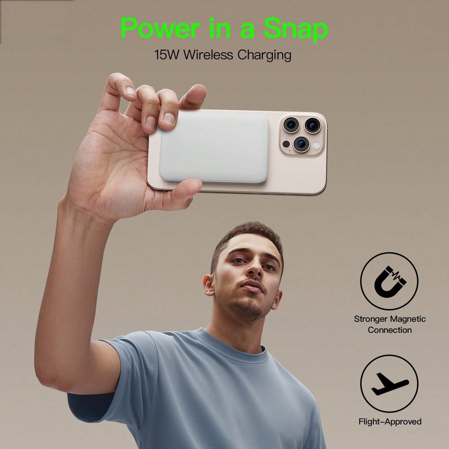 GAWFOLK Mobile Portable Power Bank 5000/10000mAh Magnetic Wireless Charger For IPhone 17/16/15/14/13 Series- 22.5W Fast Charging With Type-C Input, Wireless Charger & Cargador Portátil Para Celulares
