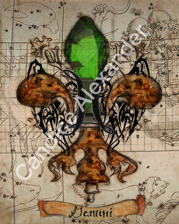 gemini Fleur De Lis art by Candice Alexander, Louisiana Artist