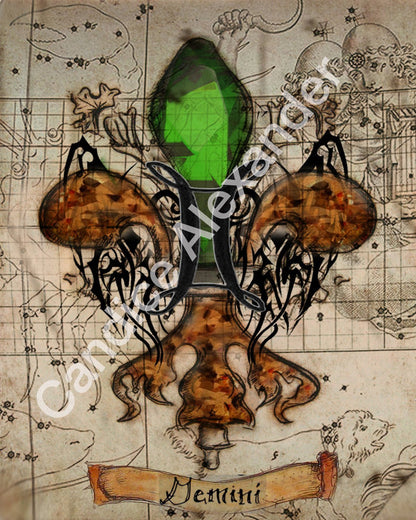 gemini Fleur De Lis art by Candice Alexander, Louisiana Artist