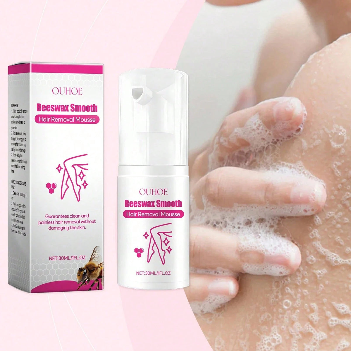 Gentle Depilatory Mousse, Gentle Depilatory Body Hair Removal Refreshing Silky Skin Care Foam Mousse