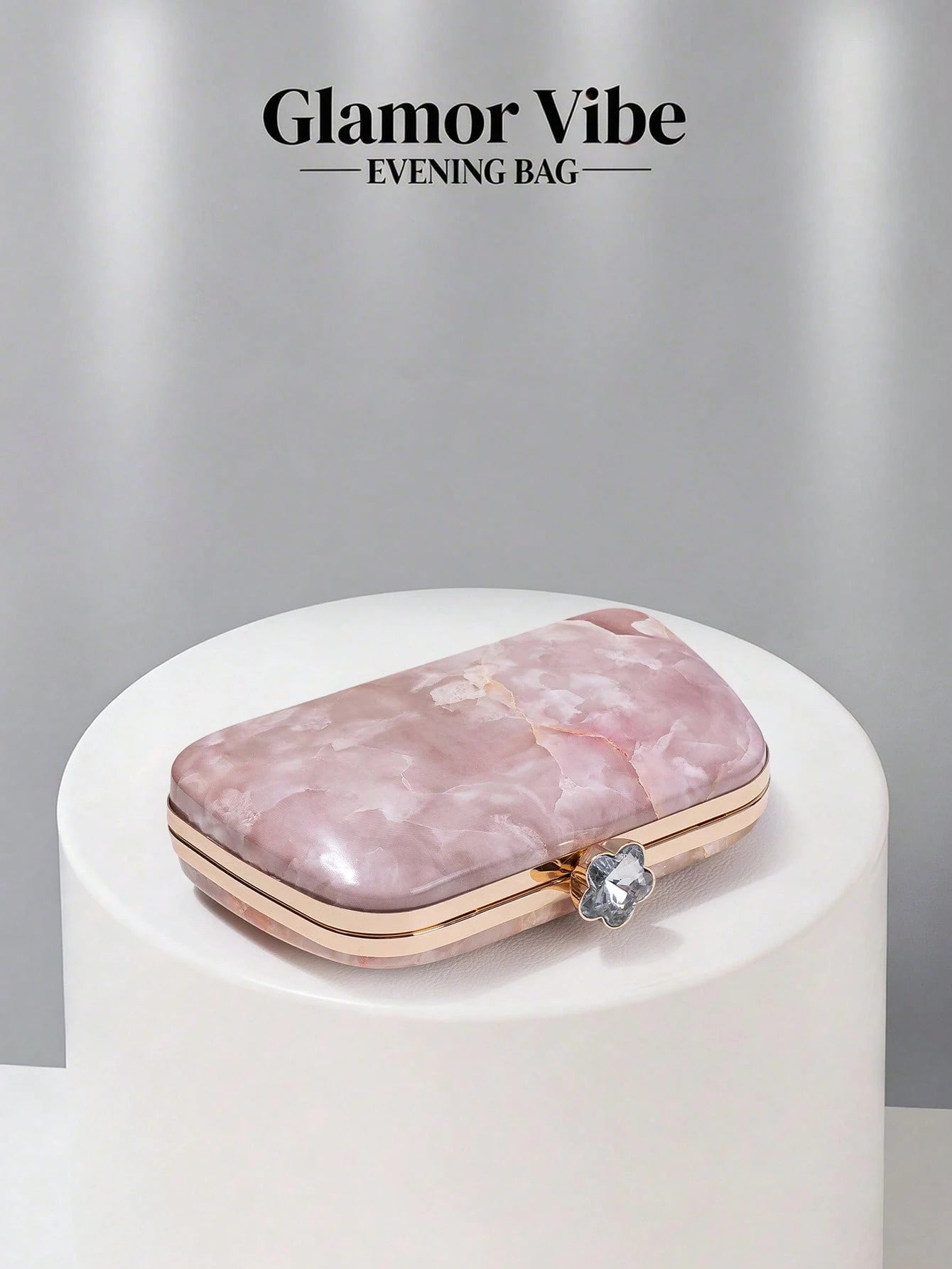 Glamor Vibe Women's Party Clutch, Pink Marble Pattern Hard Shell Evening Clutch Bag (Random Pattern), Essential Wedding Accessory, Valentine's Day Gift, Suitable For Weddings, Vacations, Graduations