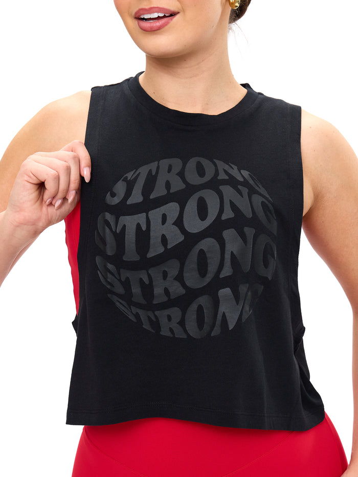 Globe Crop Tank - Black