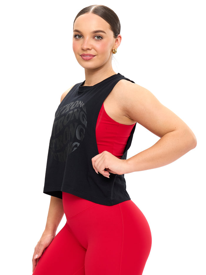 Globe Crop Tank - Black