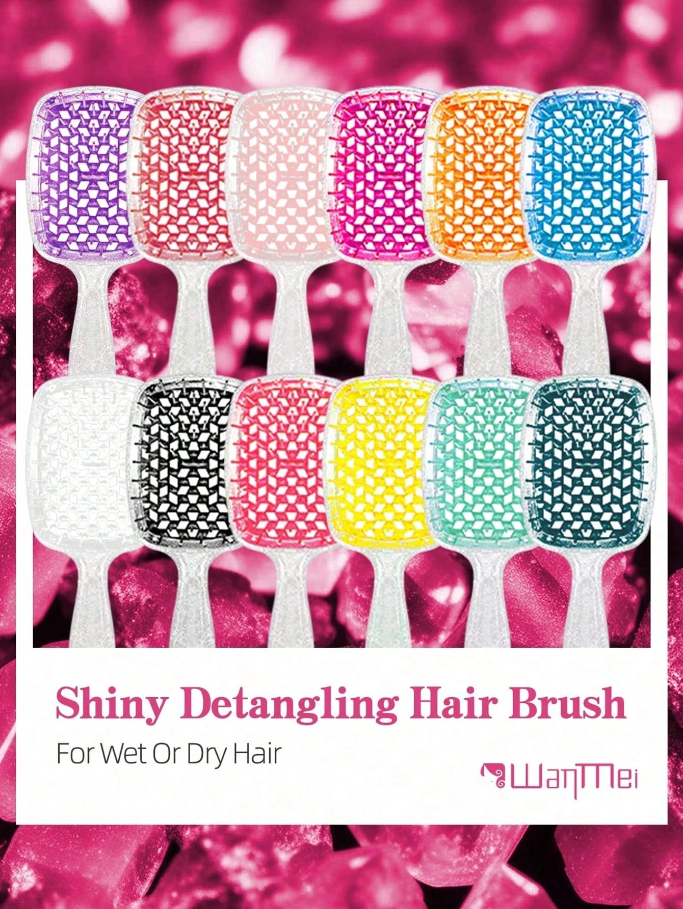 Glossy Hair Comb, Transparent Glossy Hollow Hair Styling Comb, Home Hair Styling Comb, Anti-Static Scalp Massage Comb, Suitable For Dry And Wet Styling, Suitable For Straight And Normal Hair- Ladies