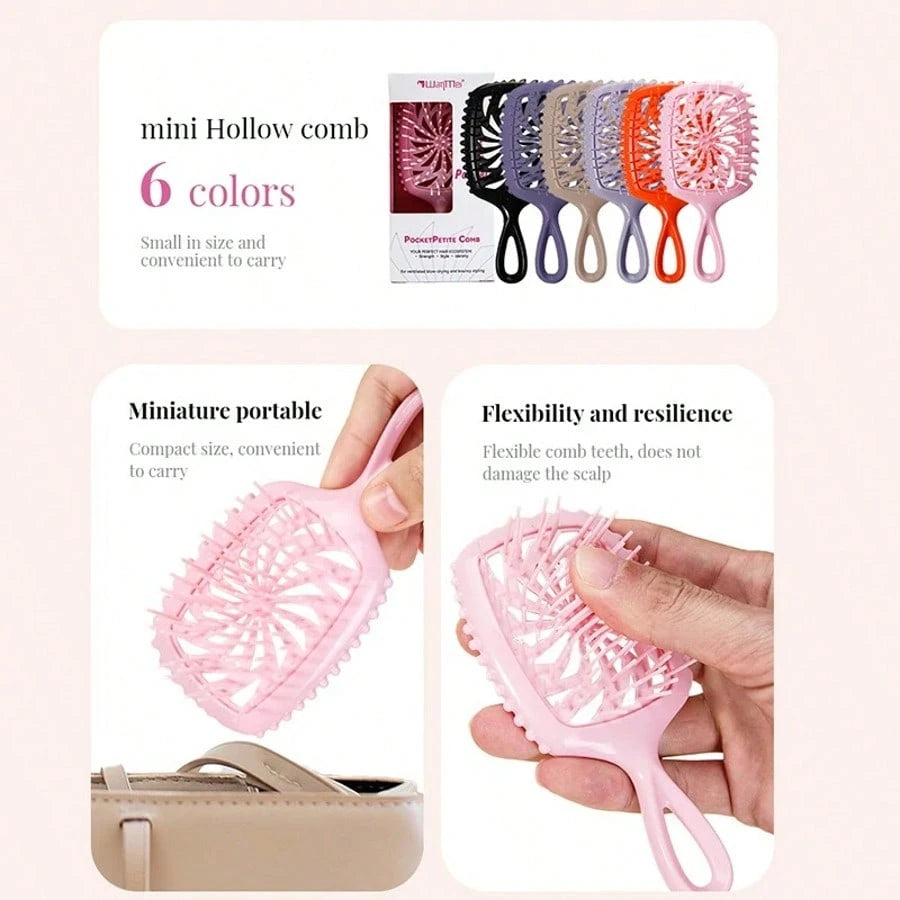 Glossy Hair Comb, Transparent Glossy Hollow Hair Styling Comb, Home Hair Styling Comb, Anti-Static Scalp Massage Comb, Suitable For Dry And Wet Styling, Suitable For Straight And Normal Hair- Ladies