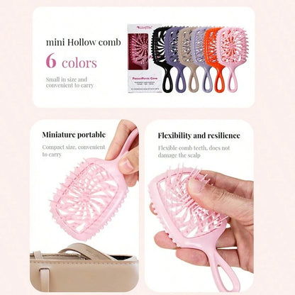 Glossy Hair Comb, Transparent Glossy Hollow Hair Styling Comb, Home Hair Styling Comb, Anti-Static Scalp Massage Comb, Suitable For Dry And Wet Styling, Suitable For Straight And Normal Hair- Ladies