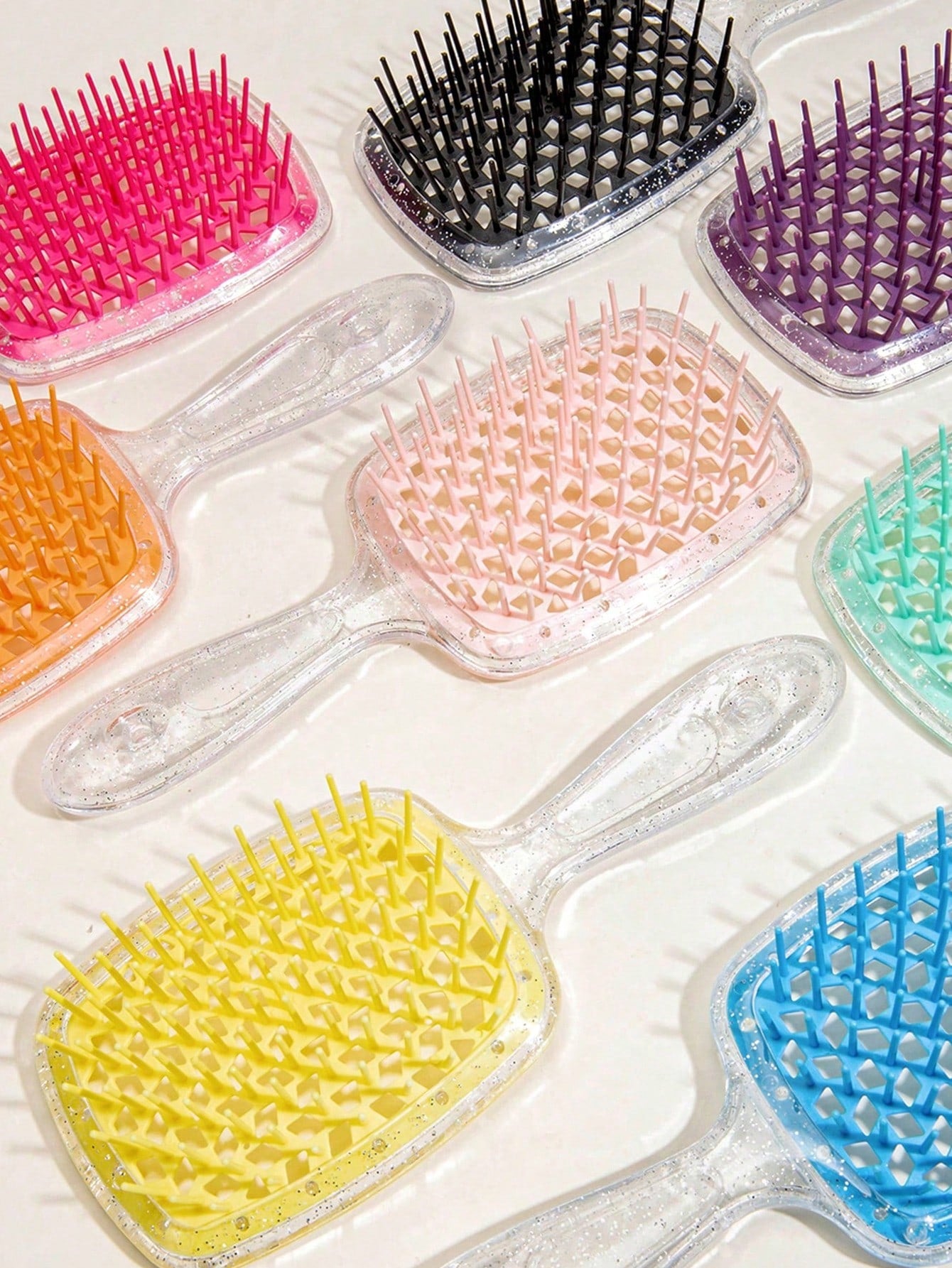 Glossy Hair Comb, Transparent Glossy Hollow Hair Styling Comb, Home Hair Styling Comb, Anti-Static Scalp Massage Comb, Suitable For Dry And Wet Styling, Suitable For Straight And Normal Hair- Ladies