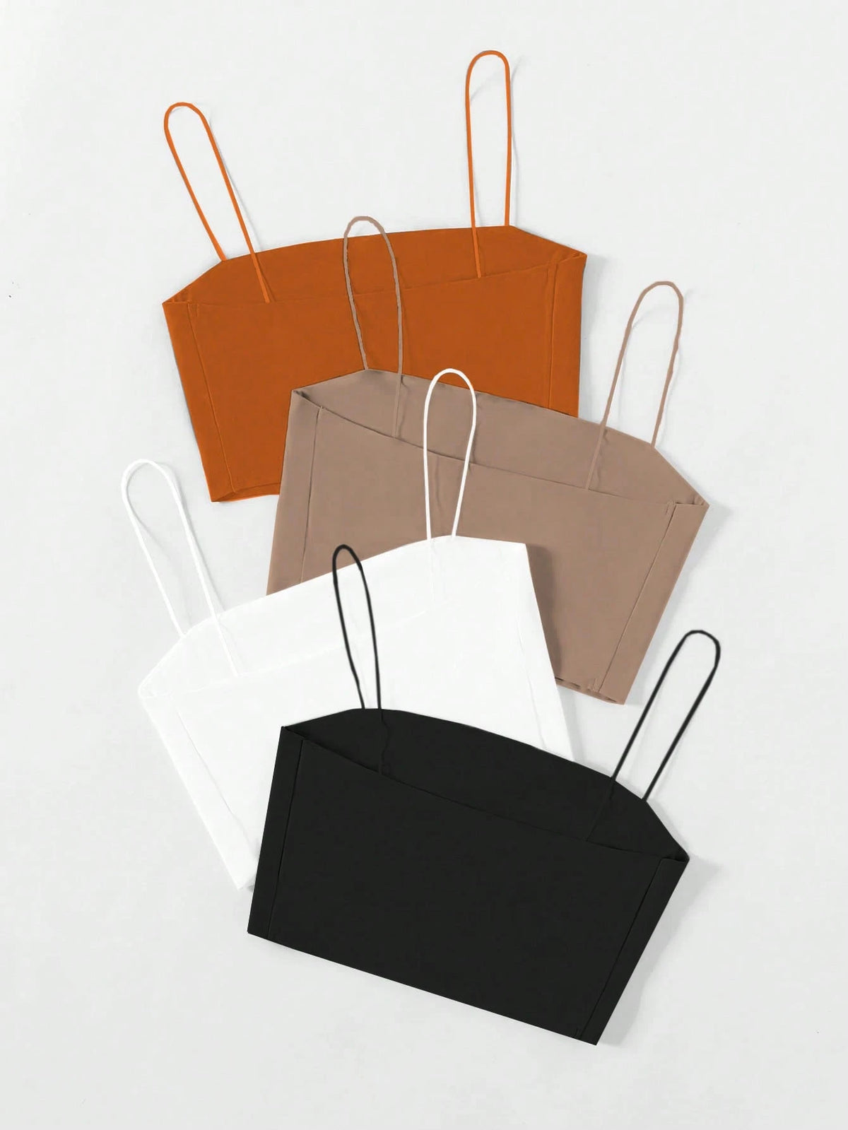 GlowEve 4pcs Solid Crop Cami Top