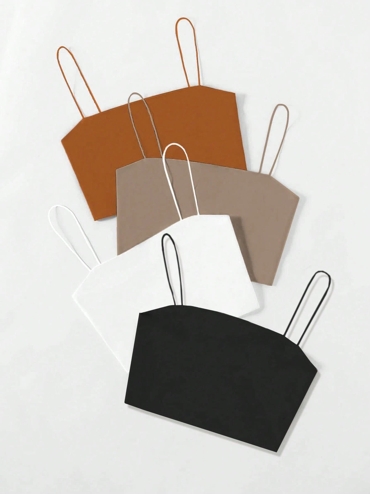 GlowEve 4pcs Solid Crop Cami Top