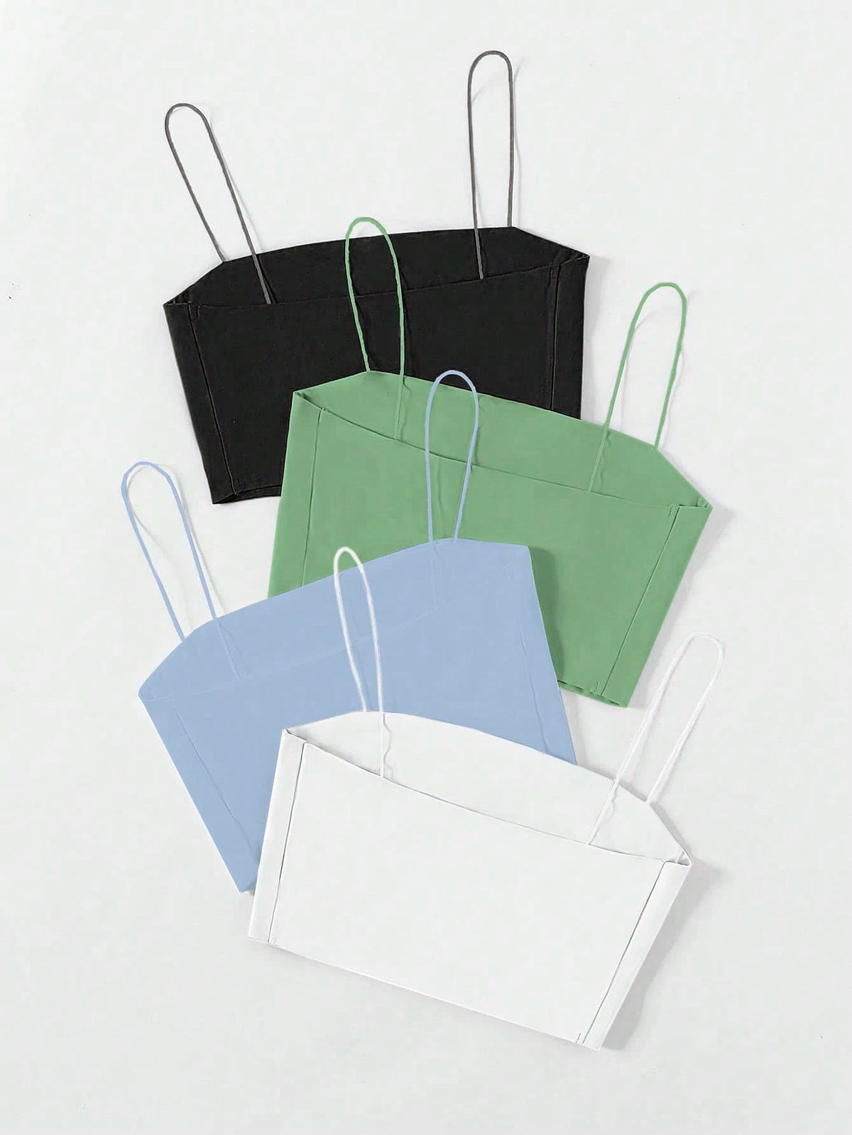 GlowEve 4pcs Solid Crop Cami Top