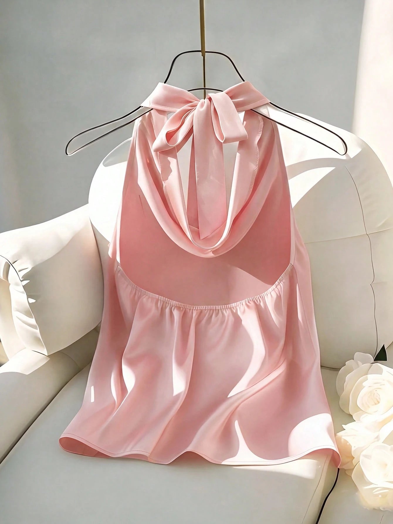 GlowEve CURVE Women's Summer Casual Vacation Style Elegant Spaghetti Strap Backless Camisole Top, Plus Size