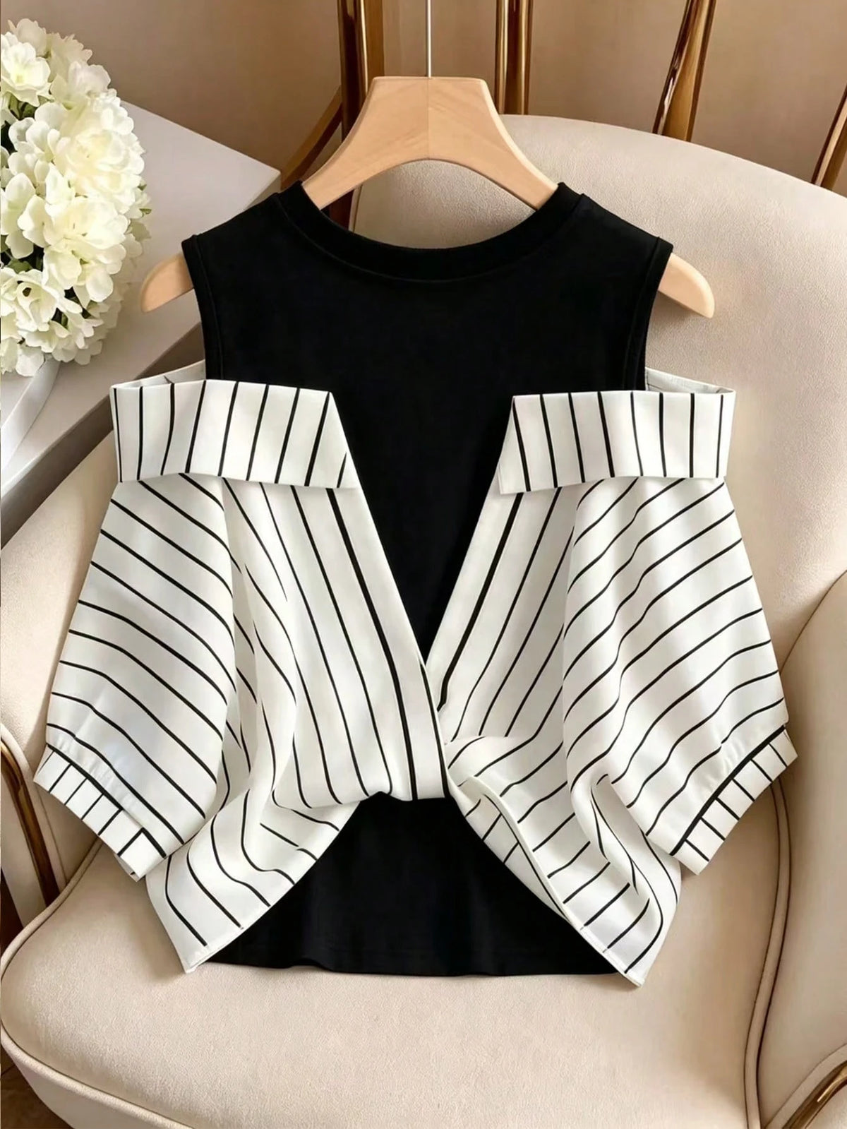 GlowEve Striped 2 In 1 Shirt Vacation Outfits For Women