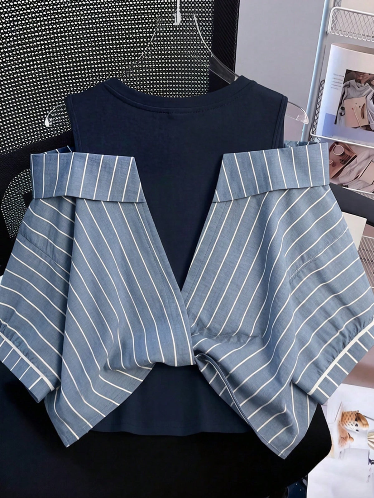 GlowEve Striped 2 In 1 Shirt Vacation Outfits For Women