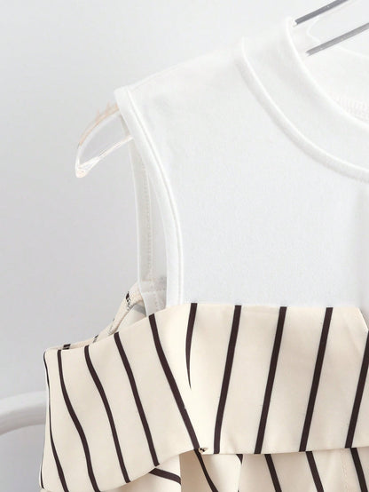 GlowEve Striped 2 In 1 Shirt Vacation Outfits For Women