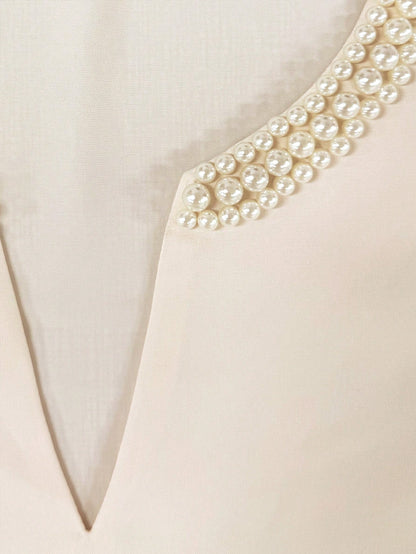 GlowEve Women's Casual Faux Pearl Decorated Blouse, Versatile For Daily Wear