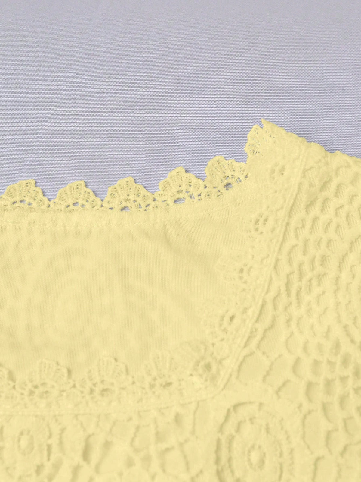 GlowEve Women's Crochet Lace Fashionable Elegant Slimming Design Square Neck Short Sleeve Blouse