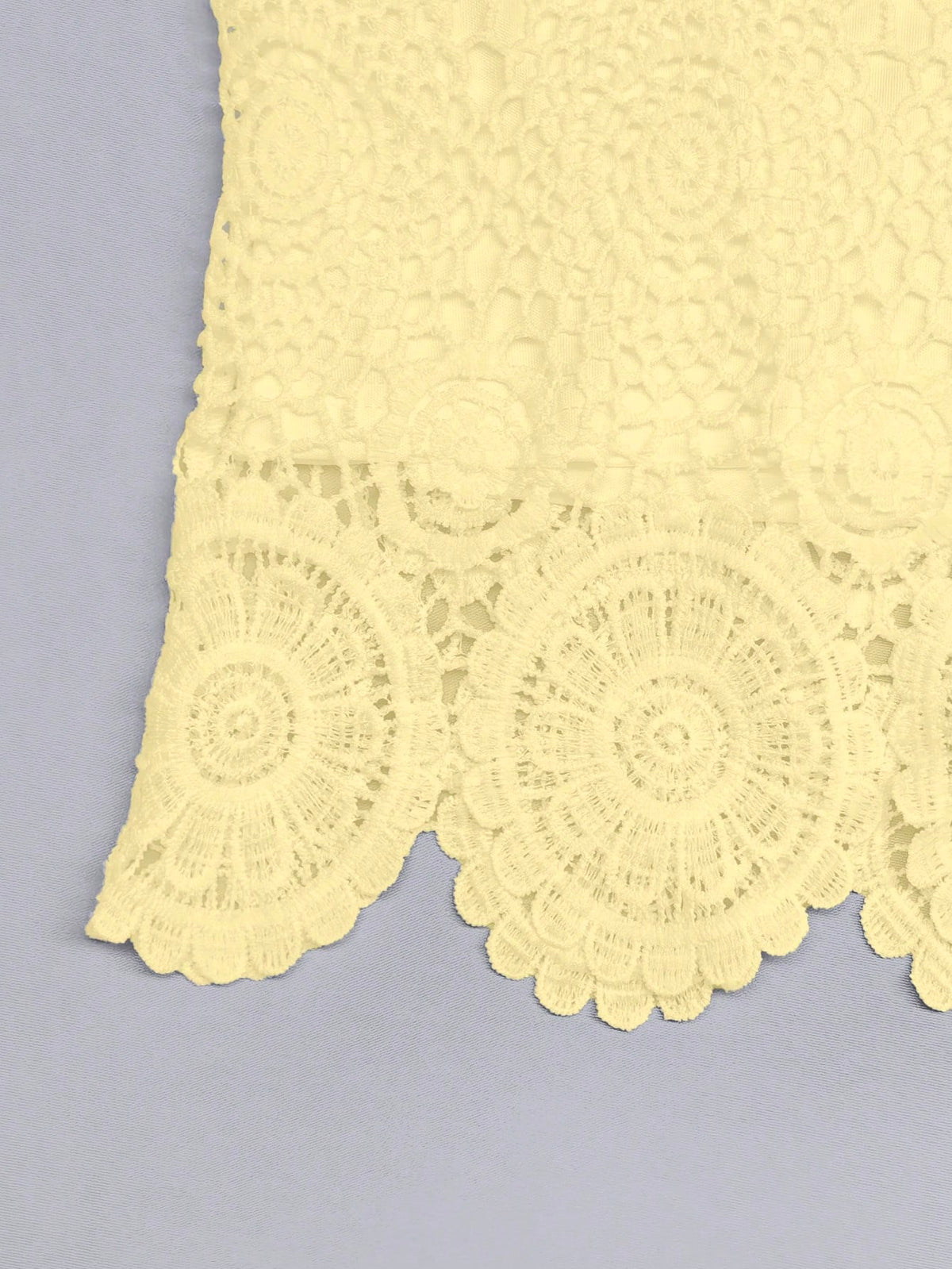 GlowEve Women's Crochet Lace Fashionable Elegant Slimming Design Square Neck Short Sleeve Blouse