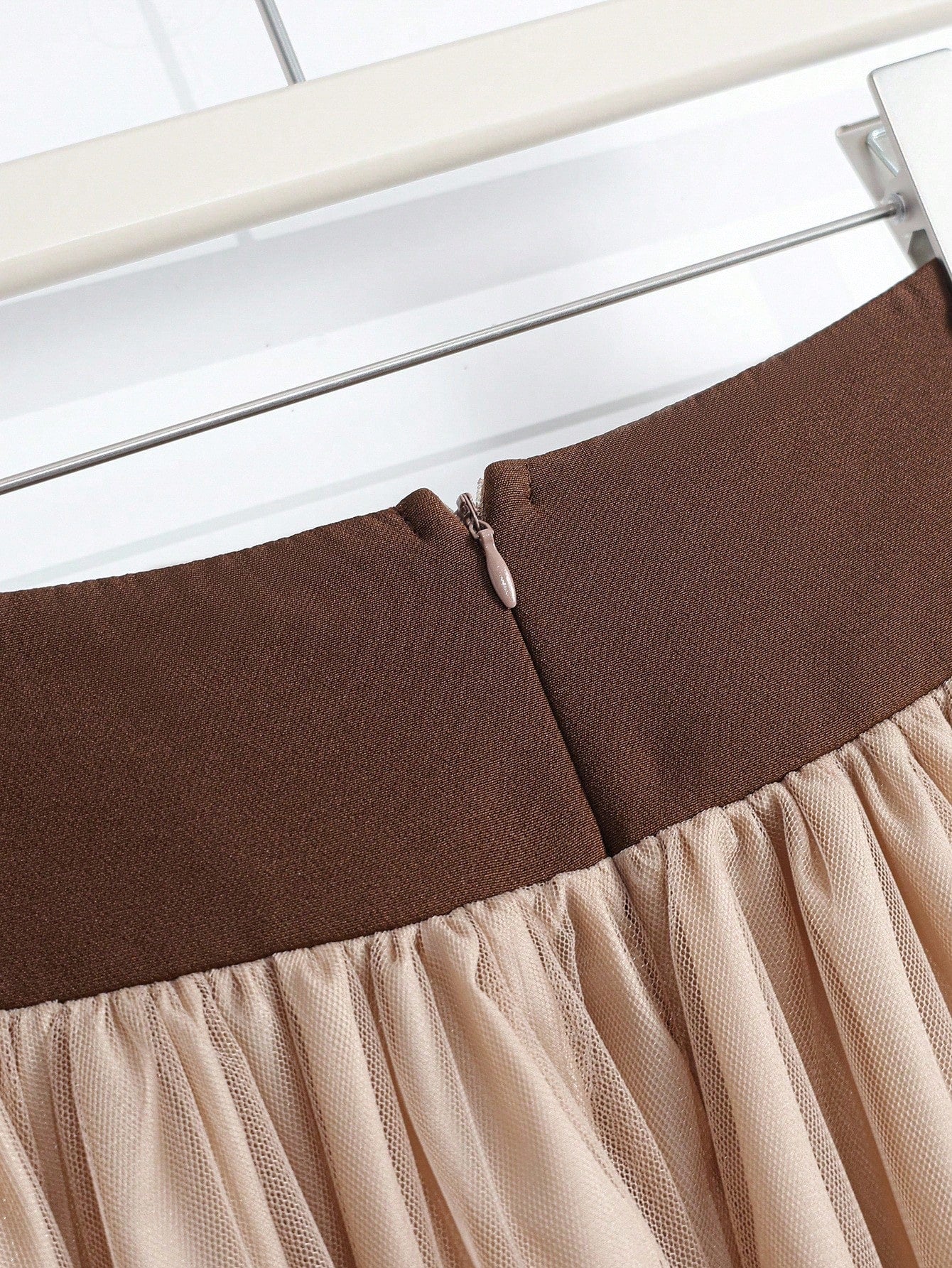 GlowEve Women's Elegant Mesh Patchwork Button Decor Casual Commuter Skirt Fall Cloth For Women