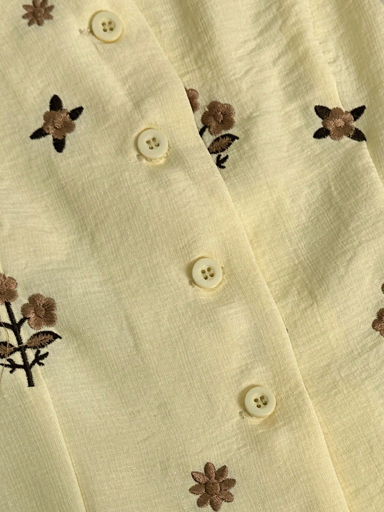GlowEve Women's Yellow Summer Elegant Tea Party Linen-Look Embroidered V-Neck Button-Down Sleeveless Shirt,Vintage Wedding Vacation Casual Commute