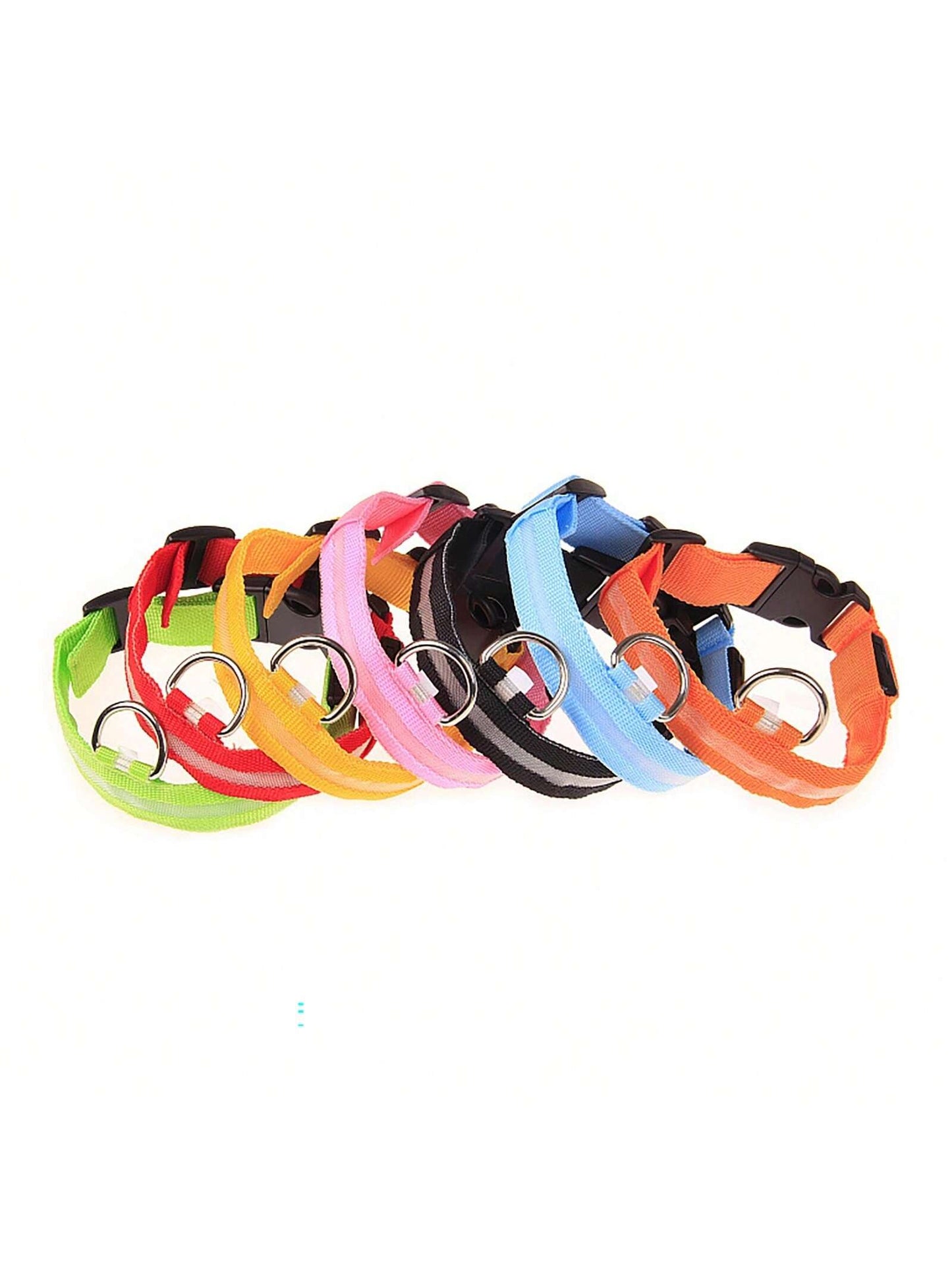 Glowing LED Pet Collar, Battery Powered, Polyester Reflective Dog Walking Necklace, Voltage ≤36V, Nighttime Visibility Safety Accessory