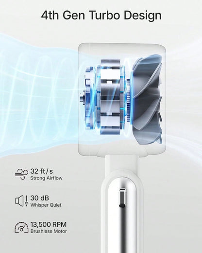 GMOX-5000mAh Portable Handheld Fan, 5 Speeds Cooling, 3-In-1 Personal Fan (Hand/Neck/Desk), 12H Long Lasting Rechargeable Small Fan Travel & Beach, Lightweight 0.6lb