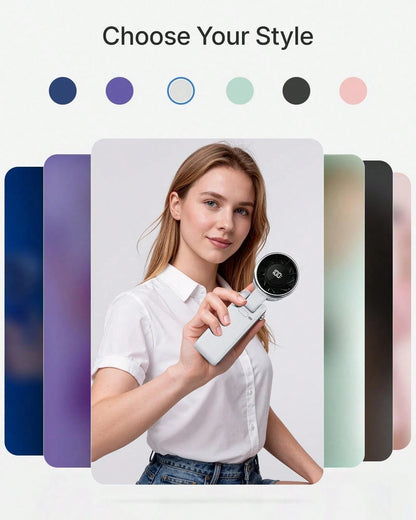 GMOX-5000mAh Portable Handheld Fan, 5 Speeds Cooling, 3-In-1 Personal Fan (Hand/Neck/Desk), 12H Long Lasting Rechargeable Small Fan Travel & Beach, Lightweight 0.6lb