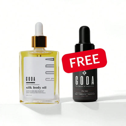 GODA Silk Body Oil 50ml – Relaxing Unisex Fragrance Oil With Lavender, Chamomile, Bergamot & Vanilla – Perfect For Meditation, Yoga, Cozy Evenings & Self-Care – FREE Gift: GODA For Her Perfume For Wom