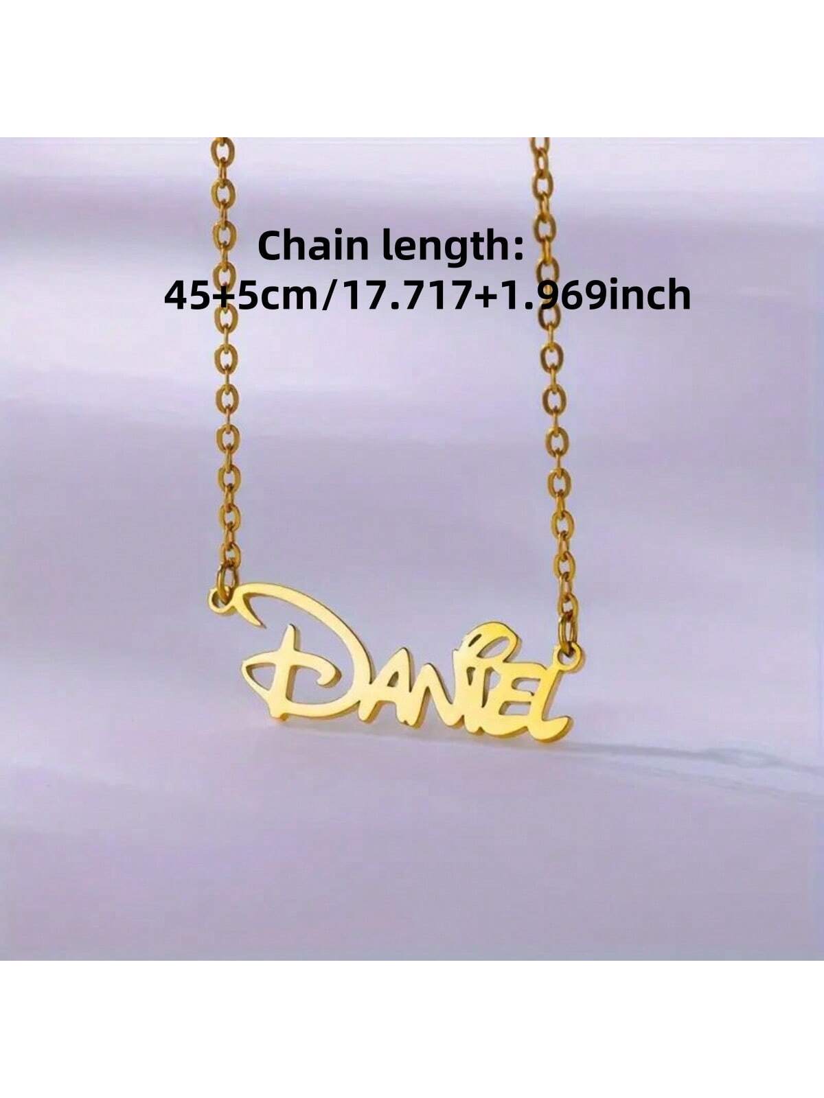 Gold Silver Personalized Name Necklace, Custom Stainless Steel English Letter Pendant, Graduation Gift, Minimalist Jewelry, Birthday Gift