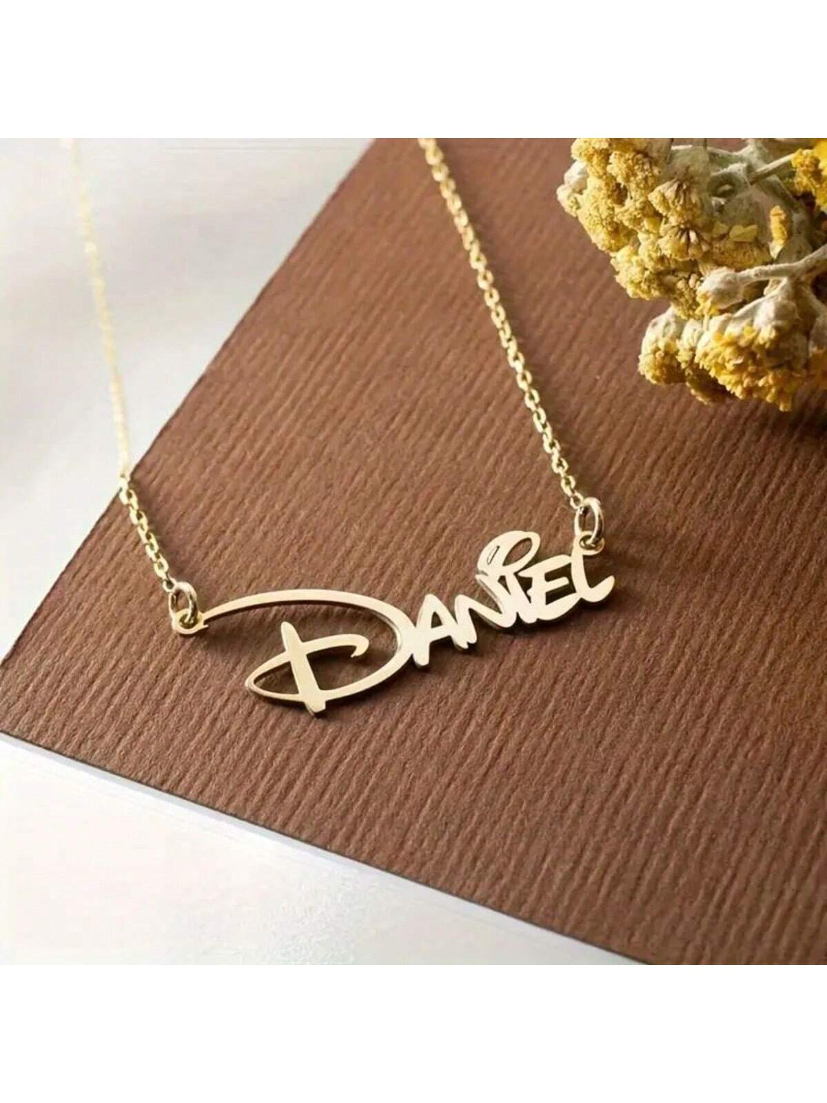 Gold Silver Personalized Name Necklace, Custom Stainless Steel English Letter Pendant, Graduation Gift, Minimalist Jewelry, Birthday Gift