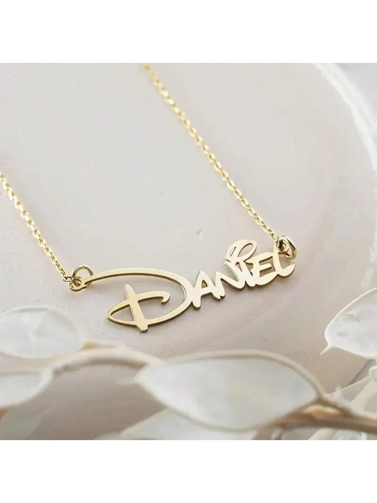 Gold Silver Personalized Name Necklace, Custom Stainless Steel English Letter Pendant, Graduation Gift, Minimalist Jewelry, Birthday Gift