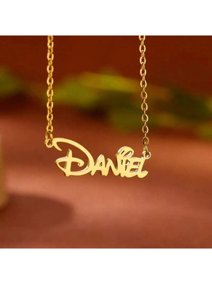 Gold Silver Personalized Name Necklace, Custom Stainless Steel English Letter Pendant, Graduation Gift, Minimalist Jewelry, Birthday Gift