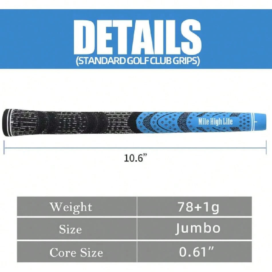 Golf Grips 13 Pack/ 3 Pack- All-Weather Soft Rubber Golf Club Grips- High Shock Absorption, Enhanced Traction- Standard, Midsize & Jumbo Size (Core 0.58"-0.61"),45719718