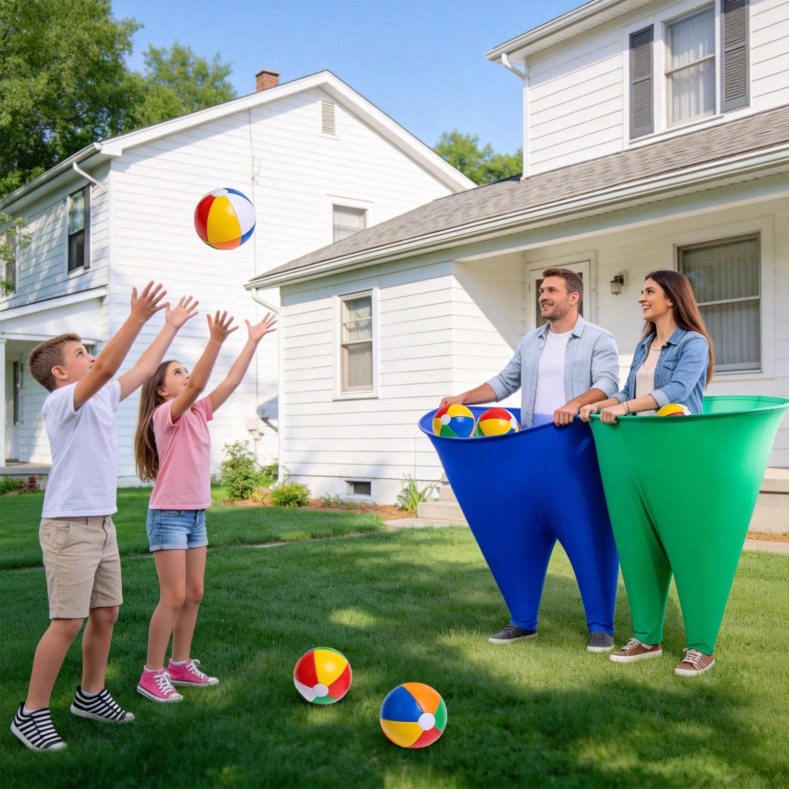 Grandma Pants Backyard Games With Bouncy Balls: Fun Inflatable Outdoor Party Games, Interactive Team Games For Adults And Children, Suitable For Backyard Lawns, Beaches, Carnivals, Family Gatherings