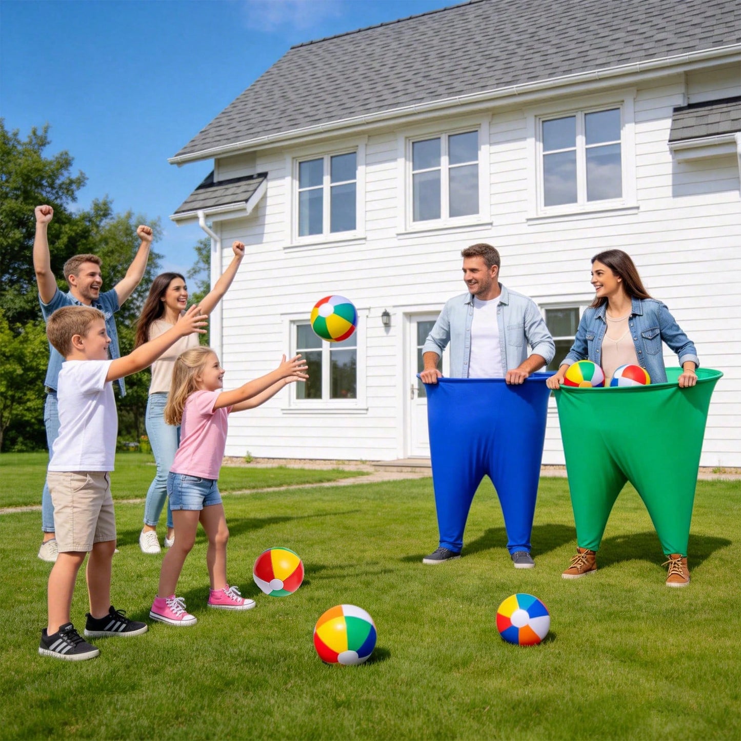 Grandma Pants Backyard Games With Bouncy Balls: Fun Inflatable Outdoor Party Games, Interactive Team Games For Adults And Children, Suitable For Backyard Lawns, Beaches, Carnivals, Family Gatherings