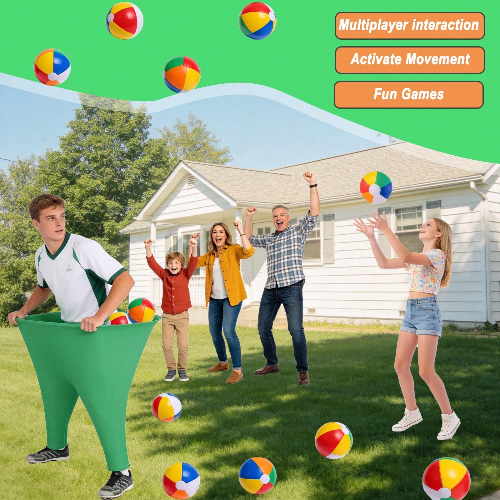 Grandma Pants Backyard Games With Bouncy Balls: Fun Inflatable Outdoor Party Games, Interactive Team Games For Adults And Children, Suitable For Backyard Lawns, Beaches, Carnivals, Family Gatherings
