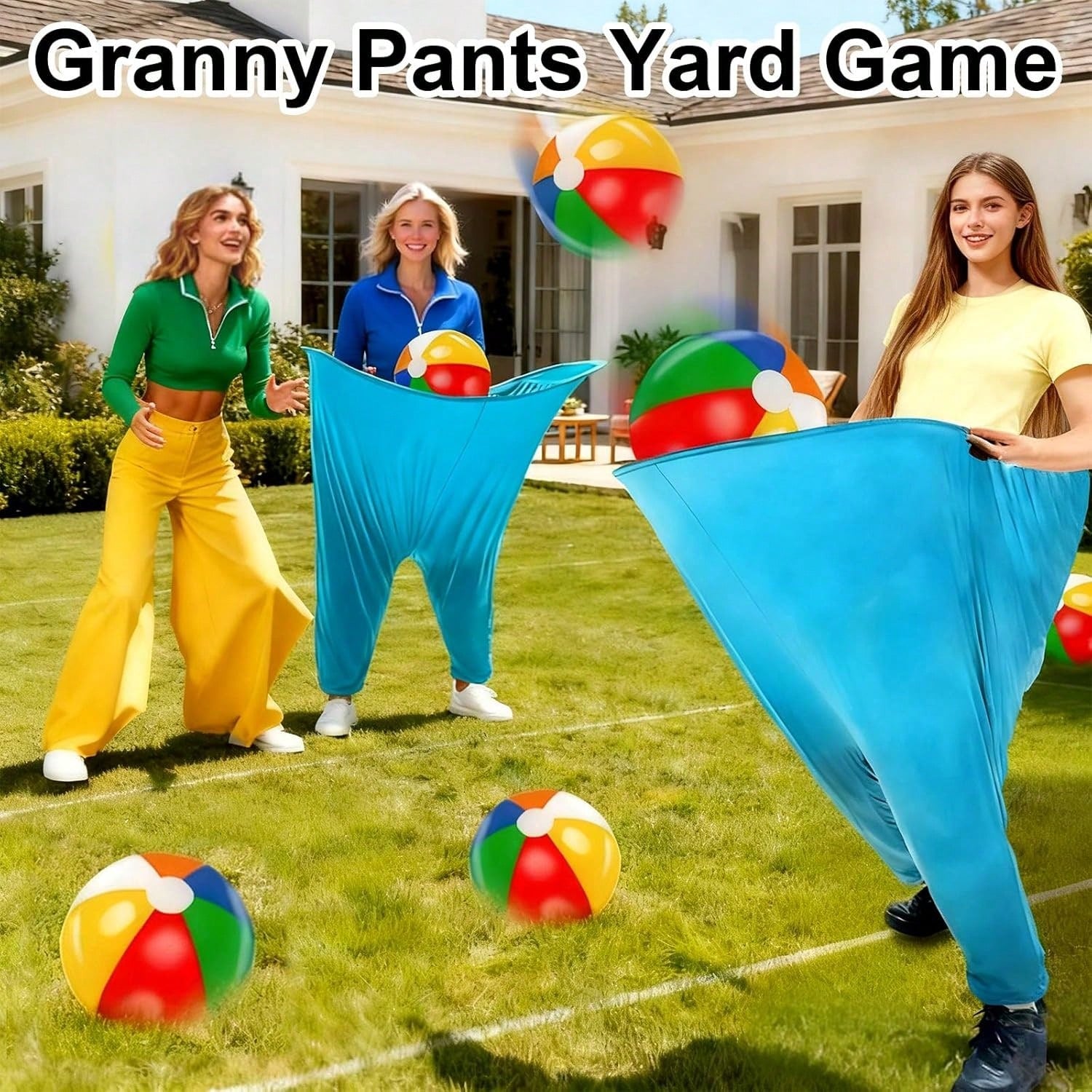 Grandma Pants Garden Games, Grandma Pants Outdoor Party Games, Grandma Pants Outdoor Games (With Bouncy Balls), Fun Inflatable Party Games, And Adult Garden Games Suitable For Group Participation
