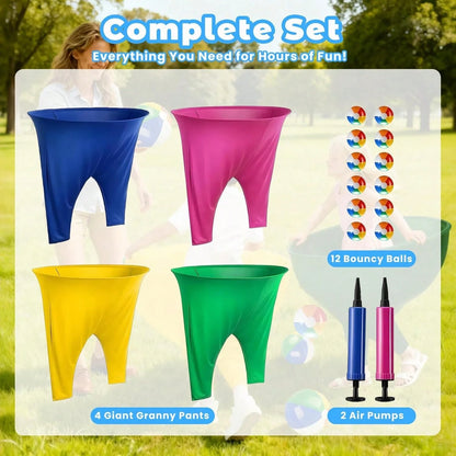 Grandma Pants Garden Games, Grandma Pants Outdoor Party Games, Grandma Pants Outdoor Games (With Bouncy Balls), Fun Inflatable Party Games, And Adult Garden Games Suitable For Group Participation